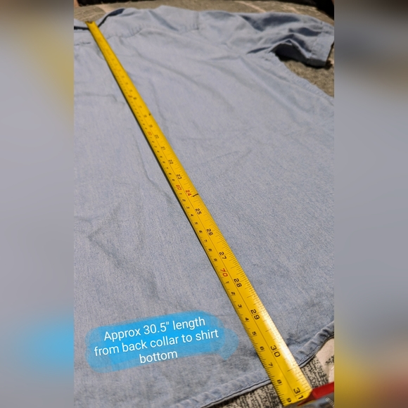 Distillery Apparel, mens med, denim look button up t shirt - EUC - Picture 4 of 10